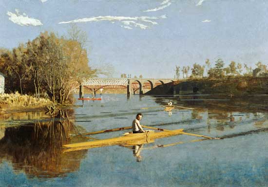 Max Schmitt in a Single Scull von Thomas Eakins
