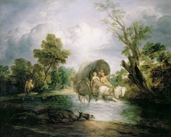 A Country Cart crossing a Ford von Thomas Gainsborough