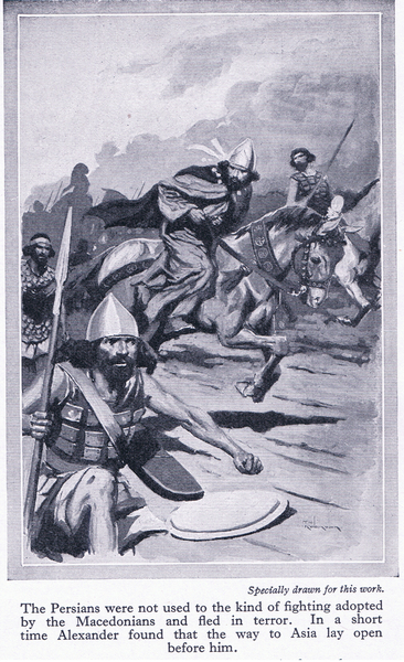 When Darius fled: The Macedonians formed a Phalanx and the Persians fled in terror von Thomas Heath Robinson