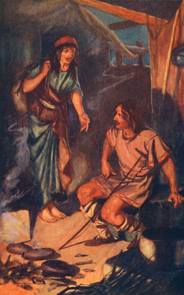 When the woman came back, she found that her cakes were burnt von Thomas Heath Robinson