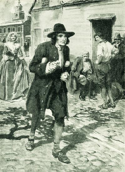 Benjamin Franklin arriving in Philadelphia