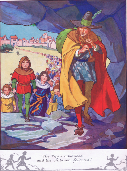 The piper advanced and the children followed von Thomas Heath Robinson