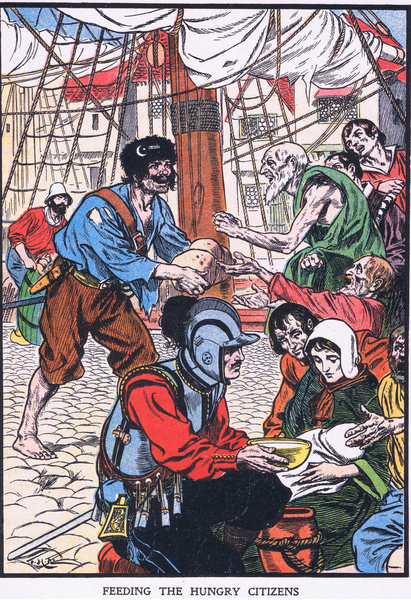 Feeding the hungry citizens von Thomas Heath Robinson