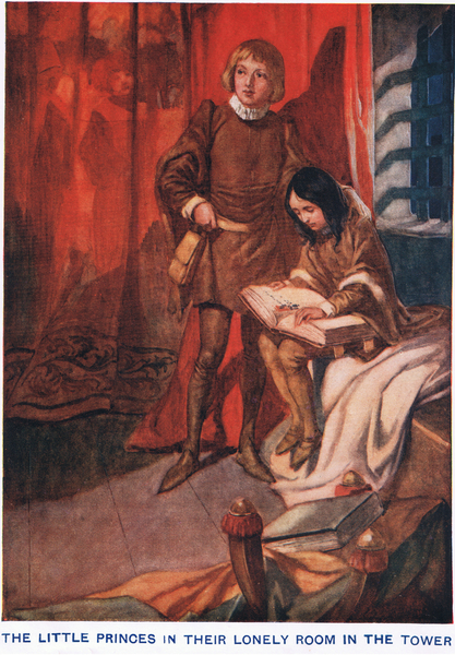 The little princes in their lonely room in the Tower von Thomas Heath Robinson