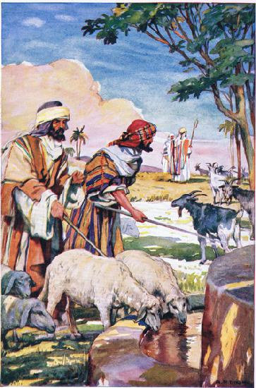 The sheep and the goats, illustration from Pictures That Teach The Crown Series , 1920