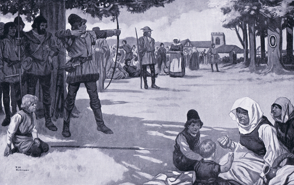 An archery meeting in fifteenth century , 1920s von Thomas Heath Robinson