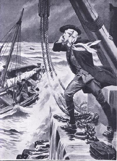 To light a pathway to the sea: Smeaton, illustration fromCassells Romance of Famous Lives, c.1940