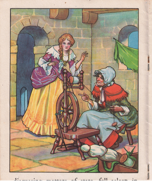 Asleep at the spinning wheel von Thomas Heath Robinson