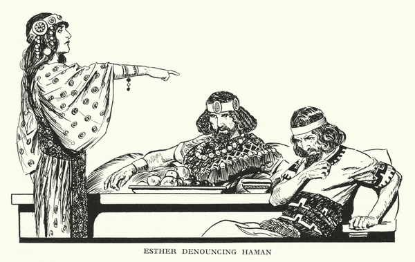 Esther Denouncing Haman von Thomas Heath Robinson
