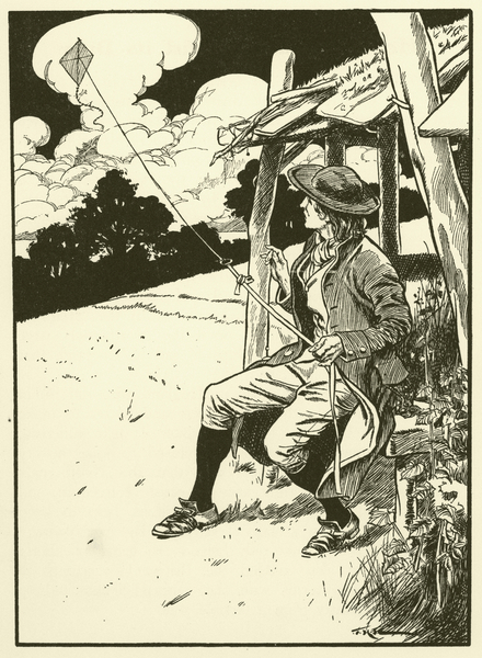 Franklin and his Kite von Thomas Heath Robinson