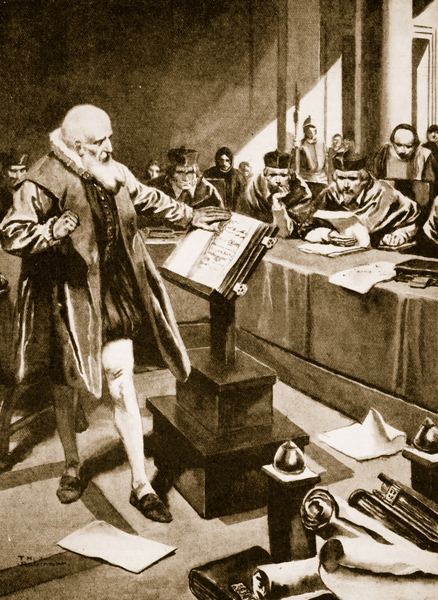 Galileo Appears before the Cardinals von Thomas Heath Robinson