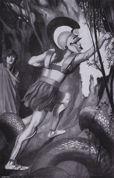 Jason leapt forward . . . and tore the fleece from off the tree-trunk von Thomas Heath Robinson