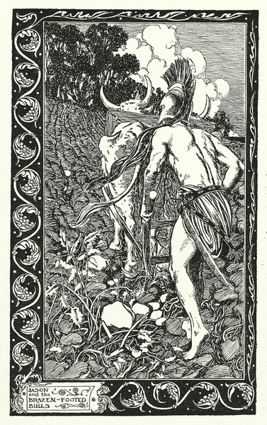 Jason and the Brazen-footed Bulls von Thomas Heath Robinson