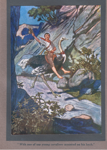 With one of our young cavaliers mounted on his back von Thomas Heath Robinson