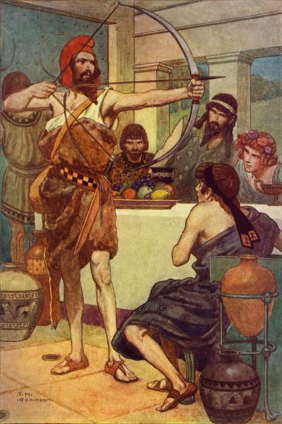 Odysseus punishes the suitors von Thomas Heath Robinson
