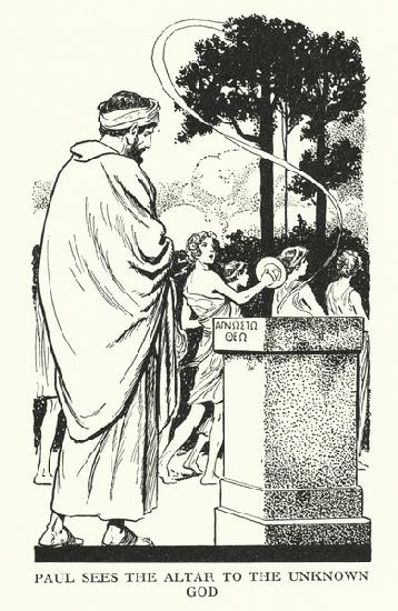 Paul sees the Altar to the unknown God