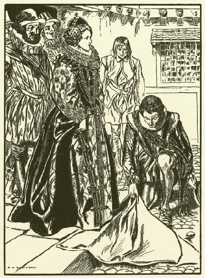Raleigh Spreads his Cloak before Elizabeth
