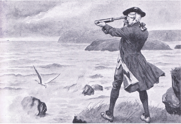 Smeatons anxiety for the safety of his work, illustration fromCassells Romance of Famous Lives, c.19 von Thomas Heath Robinson