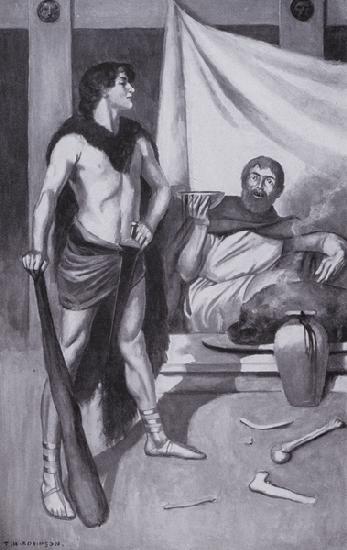 Theseus stood and called him