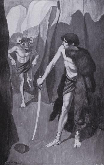 Theseus met the Minotaur in a narrow chasm