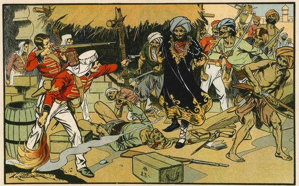 Destruction of the magazine at Delhi von Thomas Heath Robinson