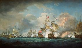 Die Seeschlacht von Trafalgar am 21. Oktober 1805.