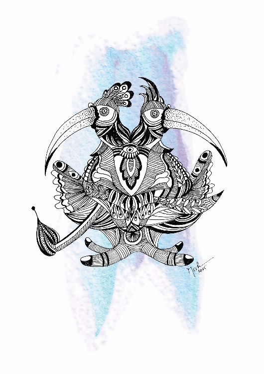 Double Head Blue von Brigitte Thonhauser-Merk