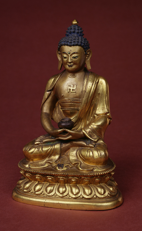 Buddha Amitayus seated in meditation holding the vase of nectar (amrta) in his lap von Tibetan Art