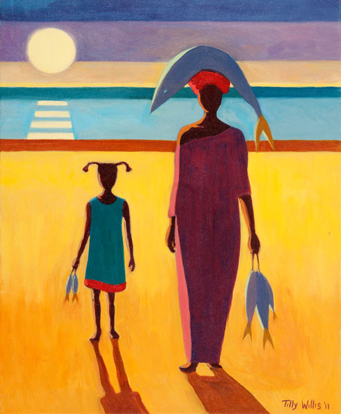 Woman with Fish von Tilly  Willis