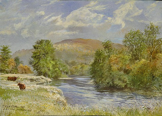 River Spey, Kinrara, 1989 (w/c)  von Tim  Scott Bolton