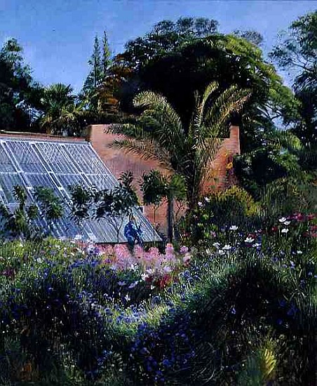 Cornflower Waves at Heligan (oil on canvas)  von Timothy  Easton