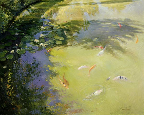 Featherplay (oil on canvas)  von Timothy  Easton