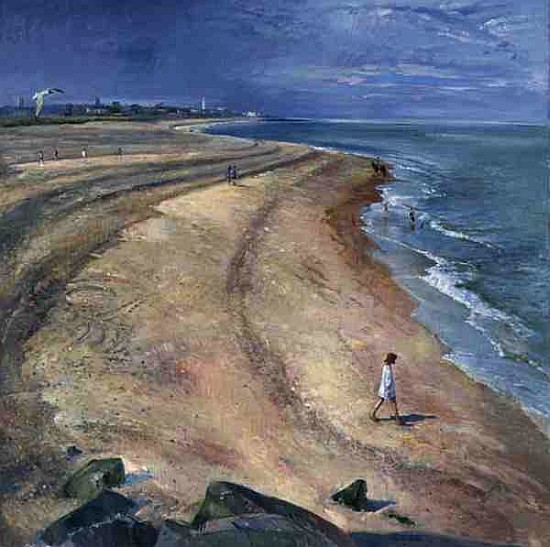 The Curving Beach, Southwold, 1997 (oil on canvas)  von Timothy  Easton