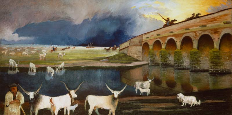Sturm über der großen Hortobagy (Die neunlöchrige Brücke) von Tivadar Kosztka Csontváry