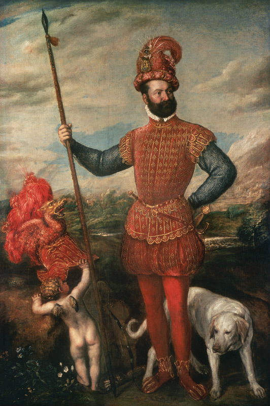 Bildnis eines italienischen Edelmannes von Tizian (Tiziano Vercellio/ Titian)