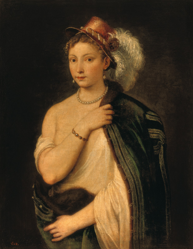 Female Portrait von Tizian (Tiziano Vercellio/ Titian)
