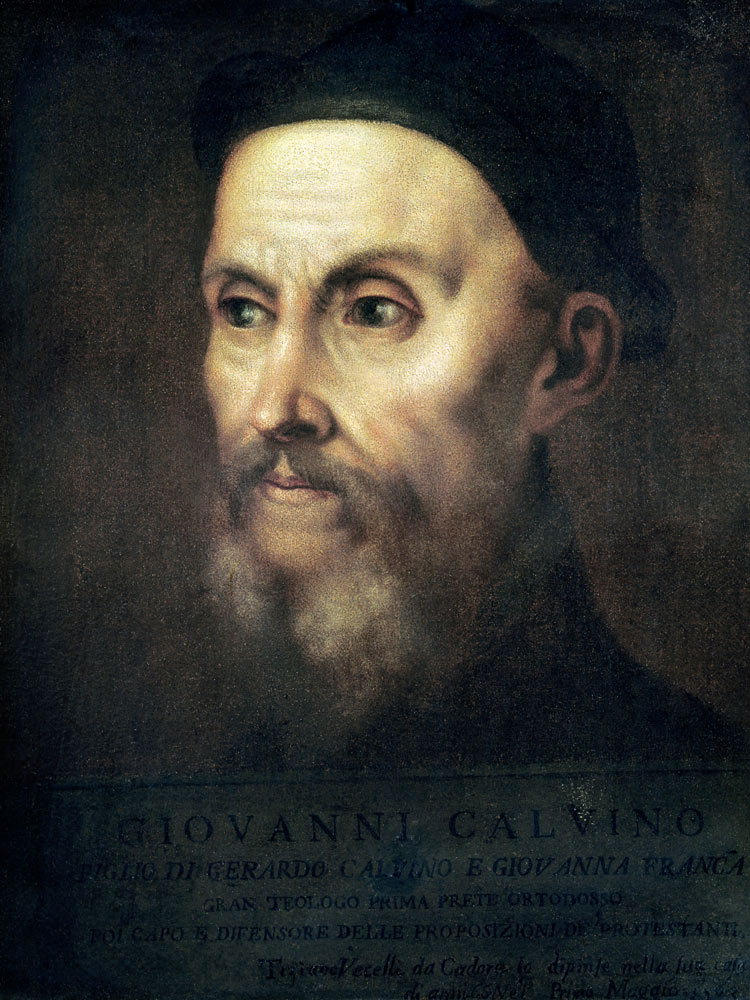 Portrait of John Calvin (1509-64) von Tizian (Tiziano Vercellio/ Titian)