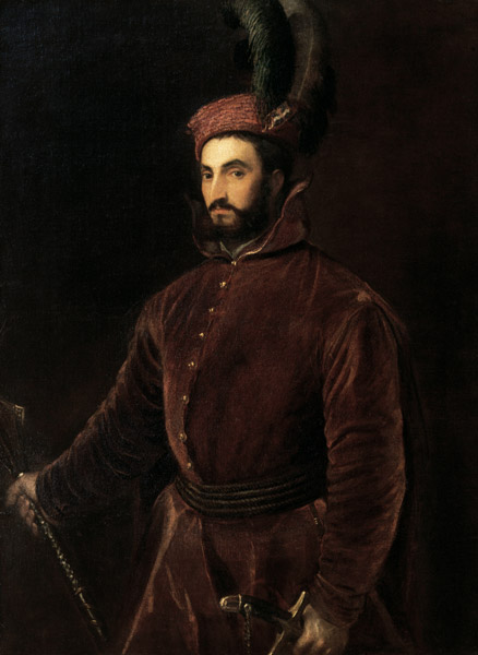 Portrait of Ippolito de' Medici von Tizian (Tiziano Vercellio/ Titian)