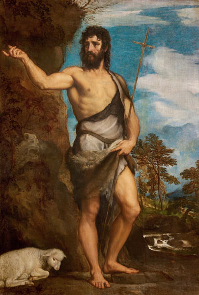Tizian, Johannes der Taeufer von Tizian (Tiziano Vercellio/ Titian)