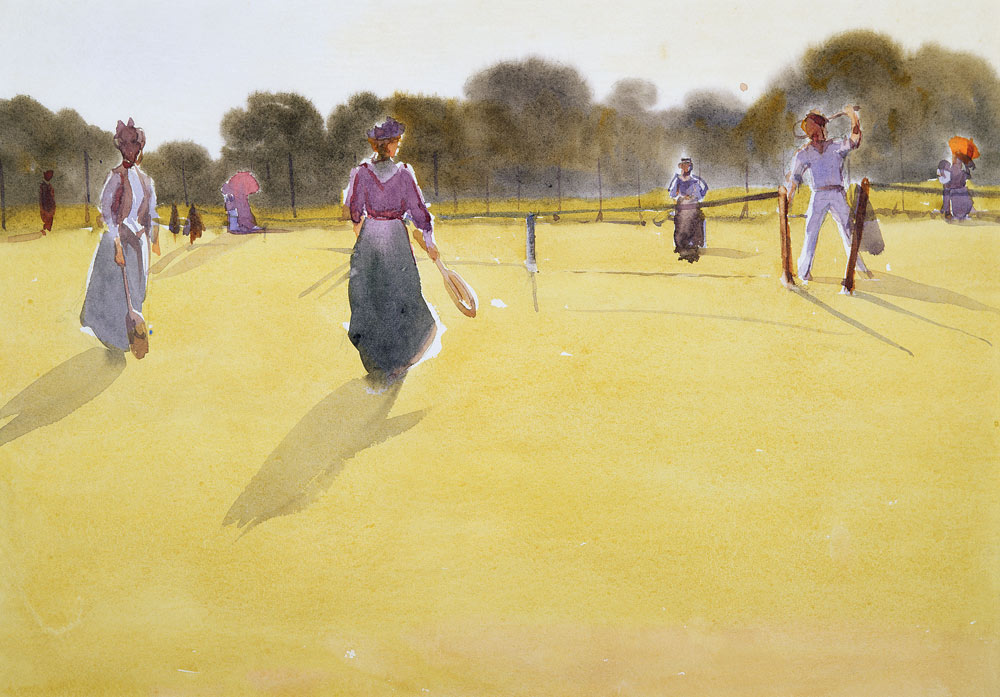Edwardians at Tennis von Tom Simpson