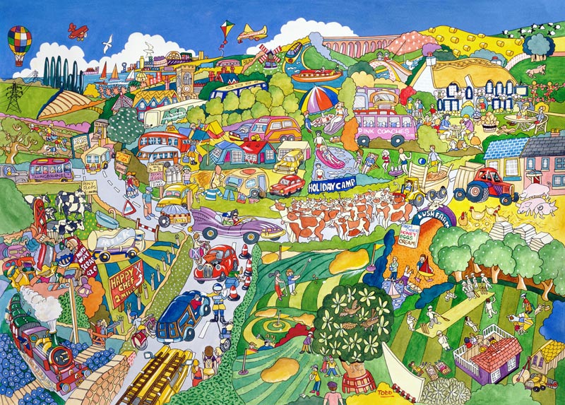 Bank Holiday, 1999 (w/c on paper)  von Tony  Todd