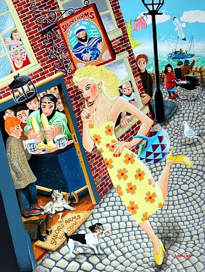 Gossamer Beynon the schoolteacher passing the Sailors Arms and her many admirers von Tony  Todd