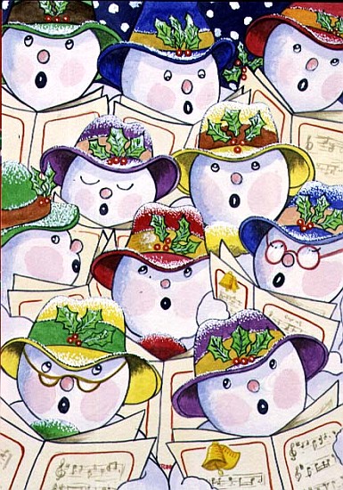 Singing Snowmen, 1997 (w/c on paper)  von Tony  Todd