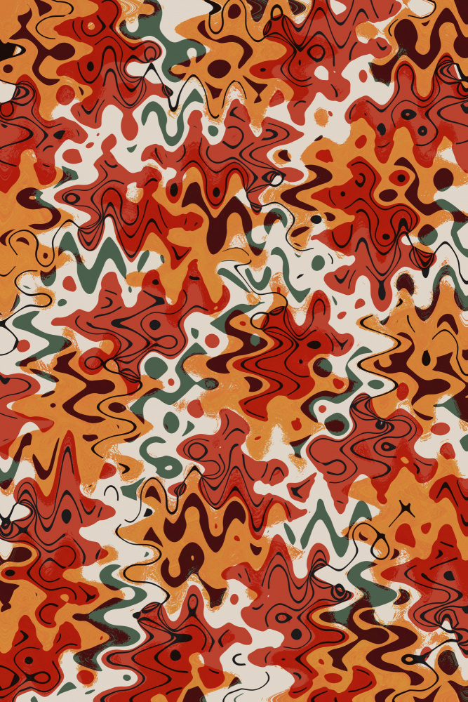 Liquid Red Orange Pattern von Treechild