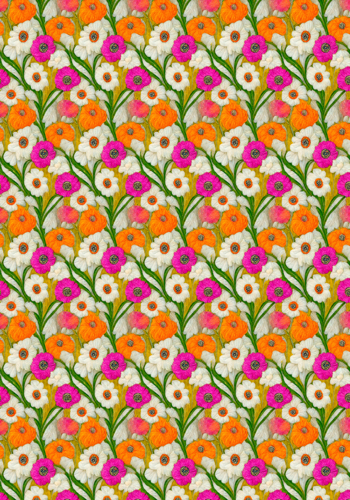 Stitched Flowers Pattern von Treechild