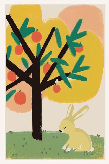 Bunny Under Apple Tree