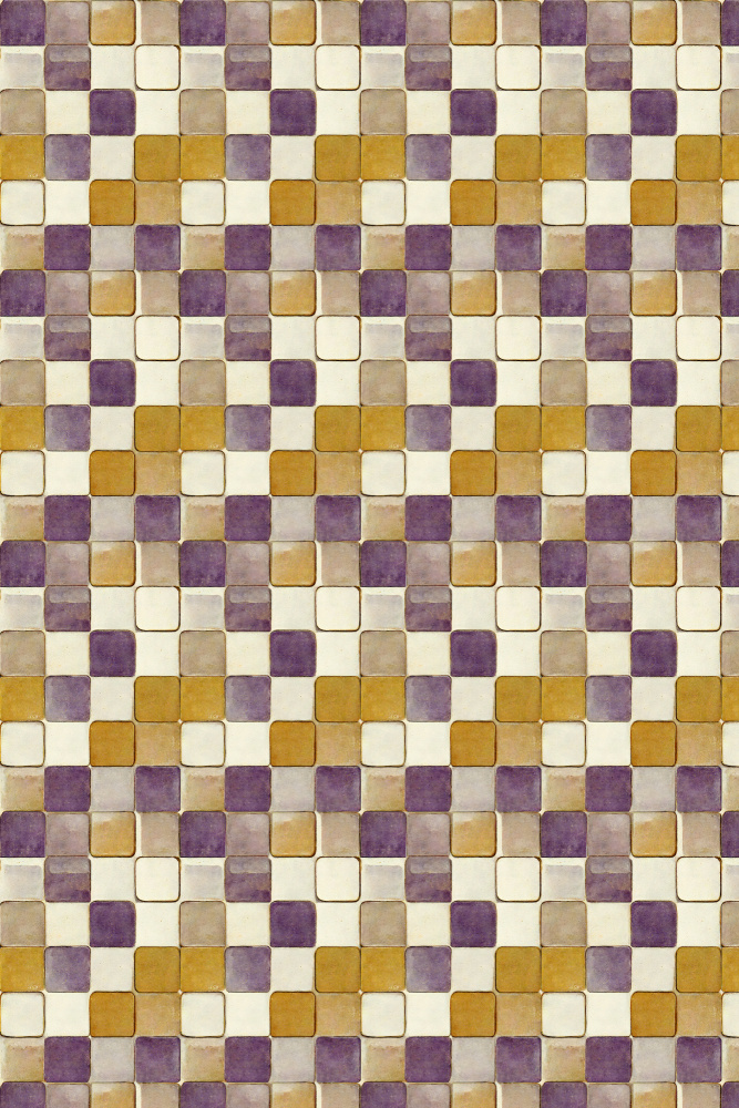 Purple and Ochre Tile Pattern von Treechild