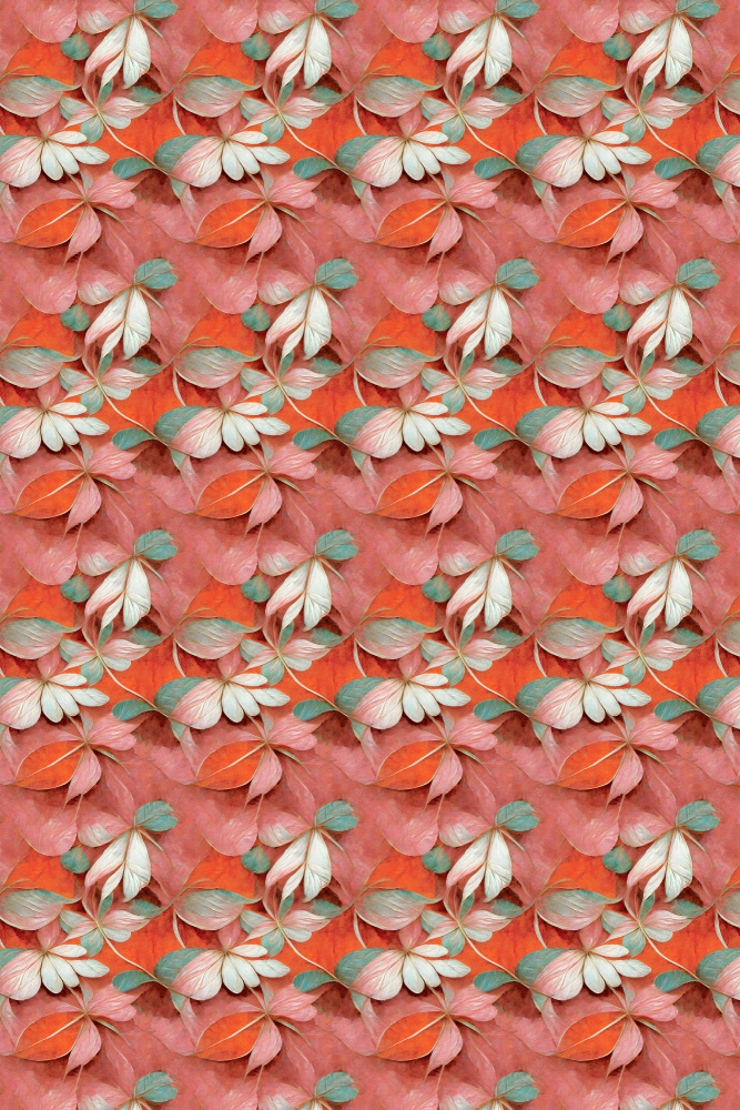 Orange Floral Pattern von Treechild