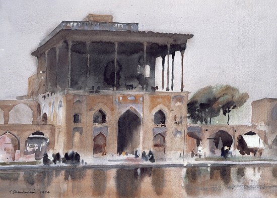 Ali Qapu Palace, Isfahan, 1994 (w/c on paper)  von Trevor  Chamberlain