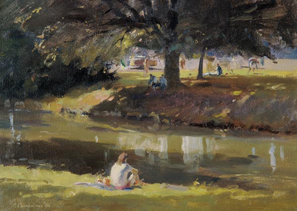 High Summer, Castle Grounds, Hertford, 1988  von Trevor  Chamberlain